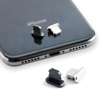 HKM-413971 Aluminum Alloy Mobile Phone Charging Port Dust Plug for iPhone and Note Models - Various Colors Available