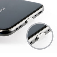 HKM-413971 Aluminum Alloy Mobile Phone Charging Port Dust Plug for iPhone and Note Models - Various Colors Available
