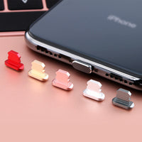 HKM-413971 Aluminum Alloy Mobile Phone Charging Port Dust Plug for iPhone and Note Models - Various Colors Available