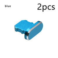 HKM-413971 Aluminum Alloy Mobile Phone Charging Port Dust Plug for iPhone and Note Models - Various Colors Available