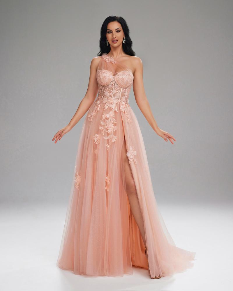 HKM-413971 Elegant Pink Evening Dress for Women - Style EZ25035