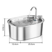 HKM-414035 Wireless Charging 3.2L Stainless Steel Pet Water Fountain for Cats and Dogs