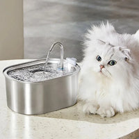 HKM-414035 Wireless Charging 3.2L Stainless Steel Pet Water Fountain for Cats and Dogs