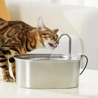 HKM-414035 Wireless Charging 3.2L Stainless Steel Pet Water Fountain for Cats and Dogs