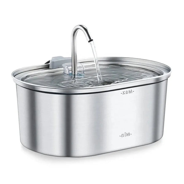 HKM-414035 Wireless Charging 3.2L Stainless Steel Pet Water Fountain for Cats and Dogs