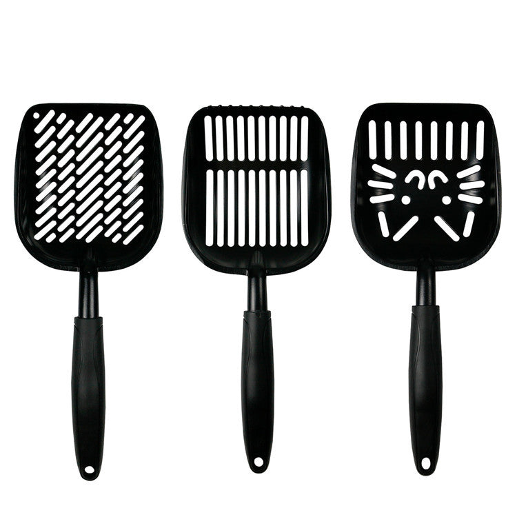 HKM-4140989 Large Cat Litter Scoop with Oblique and Cat Face Holes - Plastic Handle Cleaning Tool