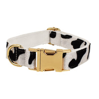 HKM-4141501 Cows Print Dog Collar Bow and Vest Set with Leash and Waste Bag