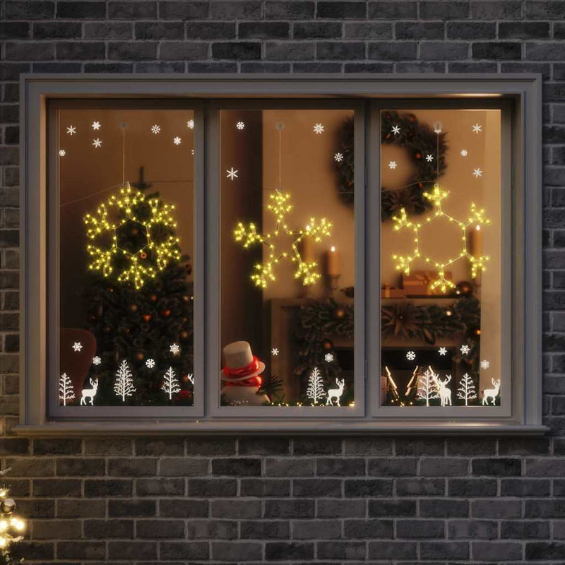 HKM-414227 Illuminated Christmas Snowflake Decoration with 252 Warm White LEDs - 45 x 38 cm, PVC Material
