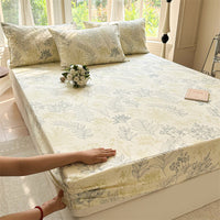HKM-414227 Pure Cotton Crash Solid Color Fitted Sheet in Various Sizes