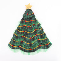 HKM-4143677 Christmas Tree Cape Pet Costume with Star Hat for Cats - Small Clothes Suit