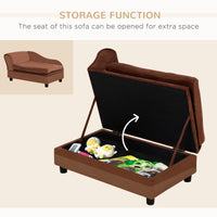 HKM-4143933 Cozy Pet Sofa Bed with Storage for Cats and Small Dogs - Brown