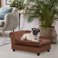 HKM-4143933 Cozy Pet Sofa Bed with Storage for Cats and Small Dogs - Brown