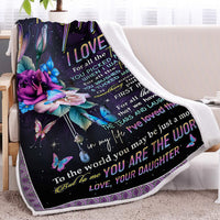 HKM-414419 Soft Sherpa Fleece Blanket with Butterfly Love Flower Design - Ideal for Couch, Office, and Camping