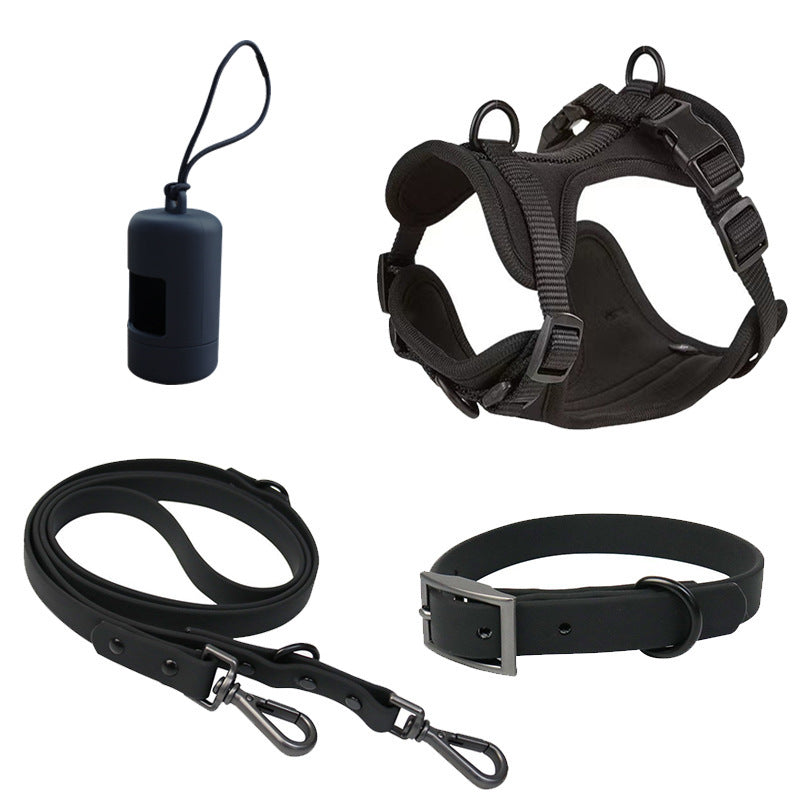 HKM-4144573 Double Layer Pet Chest Strap Set with PVC Traction Rope - Multiple Color Options Available