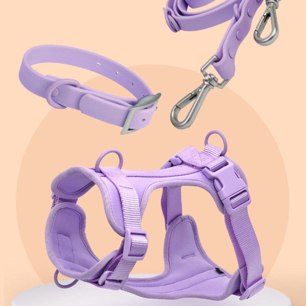 HKM-4144573 Double Layer Pet Chest Strap Set with PVC Traction Rope - Multiple Color Options Available