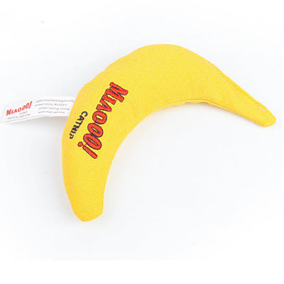 HKM-4144957 Catnip-Filled Banana Plush Toy for Fun and Playful Cats