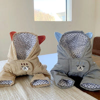 HKM-4145853 Small Pet Coat for Puppies and Kittens - Beige, Cloud Blue, Brown - Sizes XS to XL