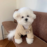 HKM-4145853 Small Pet Coat for Puppies and Kittens - Beige, Cloud Blue, Brown - Sizes XS to XL