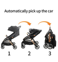 HKM-414611 Luxury Convertible High Landscape 3-in-1 Baby Stroller with Auto Folding Features