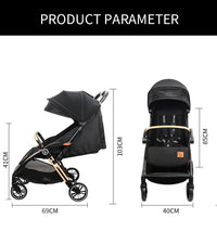 HKM-414611 Luxury Convertible High Landscape 3-in-1 Baby Stroller with Auto Folding Features