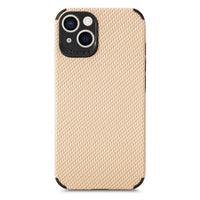 HKM-414675 Simple Solid Color Mobile Phone Case with Carbon Fiber Design for iPhone Models