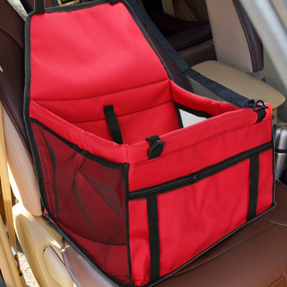 HKM-4147517 Waterproof Dog and Cat Car Seat Carrier for Small to Medium Pets with Adjustable Straps and Storage Pockets