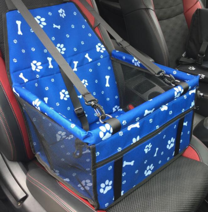 HKM-4147517 Waterproof Dog and Cat Car Seat Carrier for Small to Medium Pets with Adjustable Straps and Storage Pockets