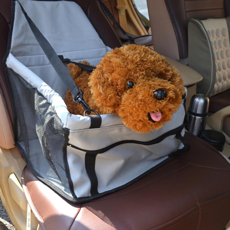 HKM-4147517 Waterproof Dog and Cat Car Seat Carrier for Small to Medium Pets with Adjustable Straps and Storage Pockets