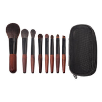 HKM-414803 Mini Portable Makeup Brush Set with Horse Hair and Wooden Handle for Travel