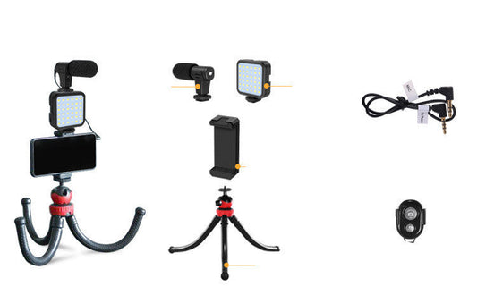 HKM-414803 Mobile Desktop Tripod Stand for iPhone and Camera Recording