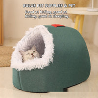 HKM-4149309 Thickened Insulated Enclosed Cat Bed in Various Colors and Sizes