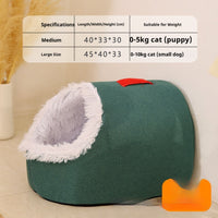 HKM-4149309 Thickened Insulated Enclosed Cat Bed in Various Colors and Sizes
