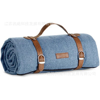 HKM-414931 Foldable Waterproof Travel Picnic Blanket Mat - Custom Linen Canvas Design