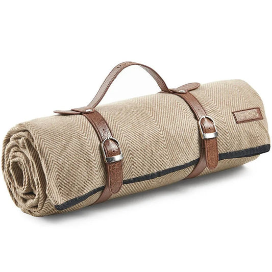 HKM-414931 Foldable Waterproof Travel Picnic Blanket Mat - Custom Linen Canvas Design