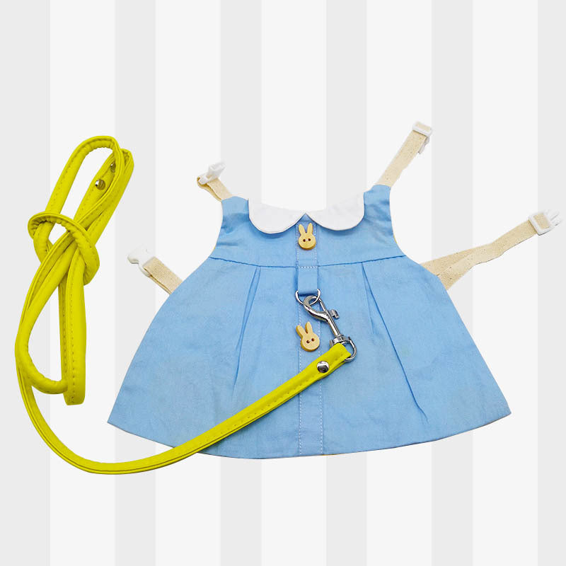 HKM-4149437 Lop-Eared Rabbit Outfit with Tow Rope - Cotton Bunny Clothes for All Sizes