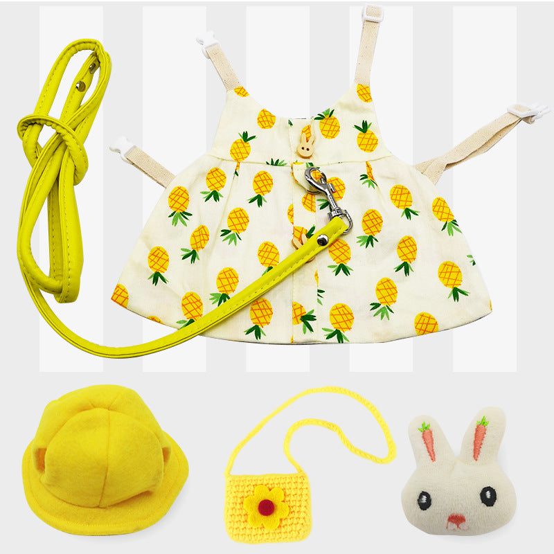 HKM-4149437 Lop-Eared Rabbit Outfit with Tow Rope - Cotton Bunny Clothes for All Sizes