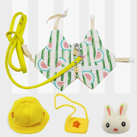 HKM-4149437 Lop-Eared Rabbit Outfit with Tow Rope - Cotton Bunny Clothes for All Sizes