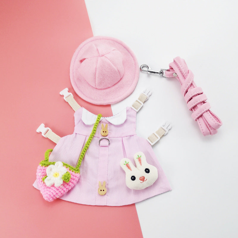 HKM-4149437 Lop-Eared Rabbit Outfit with Tow Rope - Cotton Bunny Clothes for All Sizes