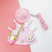 HKM-4149437 Lop-Eared Rabbit Outfit with Tow Rope - Cotton Bunny Clothes for All Sizes