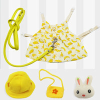 HKM-4149437 Lop-Eared Rabbit Outfit with Tow Rope - Cotton Bunny Clothes for All Sizes