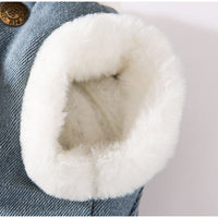 HKM-4149821 Three-Dimensional Bear Denim Vest for Dogs and Cats, Warm Cotton Coat for Autumn and Winter