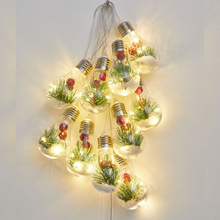 HKM-415187 Outdoor Red Fruit-Themed String Lights with 50 Warm White LED Bulbs - 4 Meters Long for Festive Decor