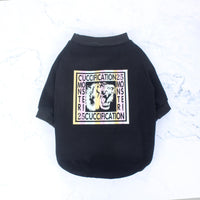 HKM-415251 Pet Plus Velvet Tiger Head Sweater for Autumn and Winter, Trendy Casual Style, Black Cotton Fabric