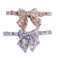 HKM-4153021 Fashionable Cotton Print Bow Collar for Dogs - Orange and Blue Options