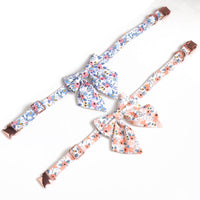 HKM-4153021 Fashionable Cotton Print Bow Collar for Dogs - Orange and Blue Options