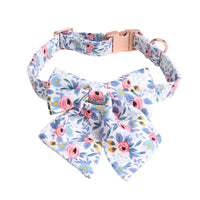 HKM-4153021 Fashionable Cotton Print Bow Collar for Dogs - Orange and Blue Options