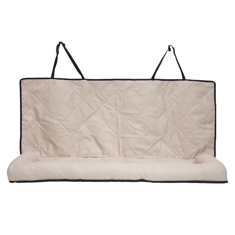 HKM-4153277 Khaki Cotton Dog Bed for Rear Car Use - Comfortable and Durable Mat