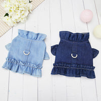 HKM-4153405 Casual Cotton Vest for Dogs - Denim Chest and Back, Available in Dark Blue and Light Blue, Sizes S to XXL
