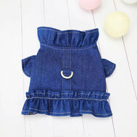 HKM-4153405 Casual Cotton Vest for Dogs - Denim Chest and Back, Available in Dark Blue and Light Blue, Sizes S to XXL
