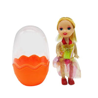 HKM-415379 Colorful Transparent Plastic Surprise Eggs with Mini Dolls - Set of 12
